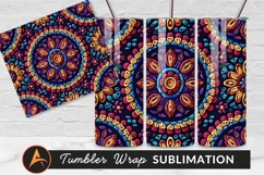Colorful Embossed Floral Mandala Seamless Pattern Design Product Image 1