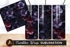 Elegant Dark Floral Arrangement Tumbler Png Design Product Image 1