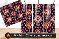 Floral Repeating Pattern Tumbler Png Background Product Image 1