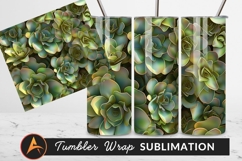 Artistic Succulent Garden Green Tones Tumbler Png Product Image 1