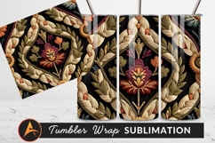 Intricate Floral Embroidery Art Tumbler Png Product Image 1