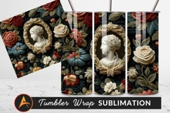 Embroidered Floral Bust Art Textile Pattern Product Image 1