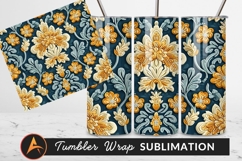 Ornate Floral Seamless Pattern In Gold Silver Tumbler Product Image 1