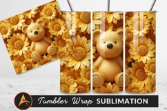Teddy Bear Surrounded By Sunflowers Tumbler Png Product Image 1