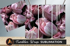 Pink Tulip Floral Pattern Tumbler Png Design Product Image 1