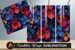 Colorful Floral Pattern Pansies Tumbler Png Design Product Image 1
