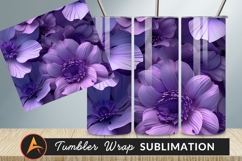 Abstract Purple Floral Background Tumbler Png Product Image 1