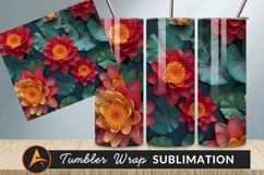 Elegant Red Water Lilies And Lily Pads Tumbler Product Image 1