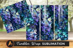 Wisteria Flowers Bloom Illustration Background Tumbler Png Product Image 1