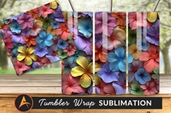 Multicolored Floral Background Design For Tumbler Png Product Image 1