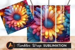 Vibrant Rainbow Colored Flowers Perfect For Tumbler Png Product Image 1