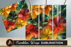 Abstract Colorful Flower Arrangement Tumbler Png Design Product Image 1