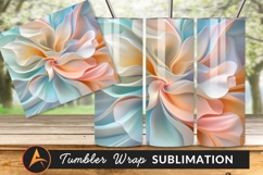Abstract Soft Pastel Flower Petals Tumbler Png Product Image 1