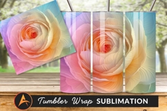 Abstract Floral With Pastel Rainbow Gradient Tumbler Png Product Image 1