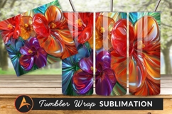 Abstract Floral Arrangement In Vivid Colors Tumbler Png Product Image 1