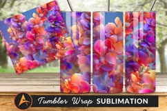 Abstract Floral Arrangement Colorful Gradient Tumbler Png Product Image 1