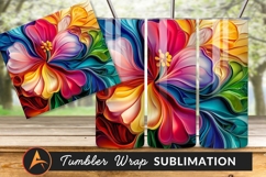 Abstract Colorful Flower Pattern Tumbler Png Design Product Image 1