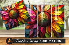 Vibrant Floral Mosaic Flower Tumbler Png Design Product Image 1