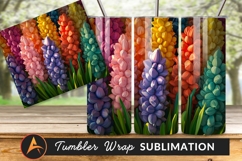 Colorful Hyacinth Flowers With Greenery Background Art Product Image 1