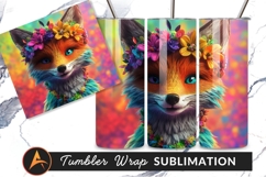 Fox With Flower Crown Tumbler Png Product Image 1