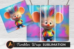 Cartoon Mouse With Rainbow Hair Tumbler Png Product Image 1