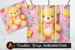 Cute Yellow Teddy Bear And Candy Shapes Tumbler Product Image 1