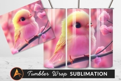 Cute Bird Spring Blossom Branch Tumbler Png Product Image 1