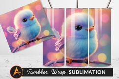 Cute Cartoon Bird Perched On Branch Tumbler Product Image 1