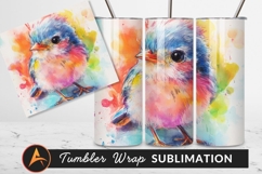 Watercolor Bird Illustration Cute Colorful Artwork Product Image 1