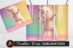 Cute Kitten Reaching Up Tumbler Png Product Image 1