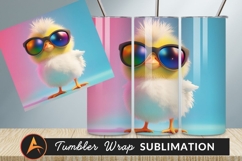 Cute Chick With Sunglasses Tumbler Png Product Image 1