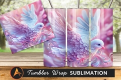 Dove Flying Peacefully With Floral Swirls Tumbler Png Product Image 1