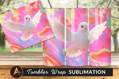 Cute White Dove Tumbler Png Abstract Background Product Image 1