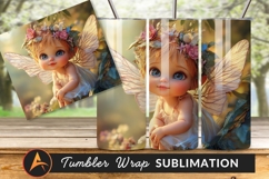 Cute Fairy With Floral Crown In Nature Tumbler Product Image 1