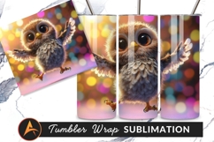 Cute Cartoon Owl Celebration Tumbler Png Design Product Image 1