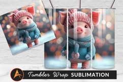 Winter Piglet With Scarf And Hat Tumbler Product Image 1