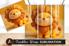Cute Cartoon Lion Cub Tumbler Png Product Image 1