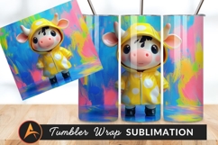 Cow In Yellow Raincoat Tumbler PNG Product Image 1