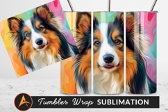 Colorful Collie Dog Portrait With Abstract Background Product Image 1