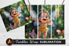 Smiling Fairy Girl Flying With Butterflies Outdoors Tumbler Product Image 1