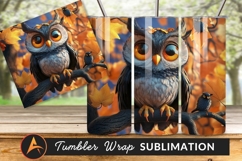 Cute Owls On Branch In Autumn Tumbler Product Image 1