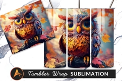 Autumn Owl On Branch Tumbler Png Product Image 1