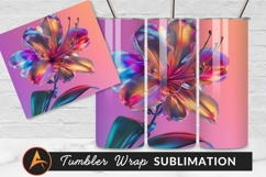 Iridescent Metal Flower Against Gradient Background Product Image 1