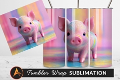 Cute Piglet With Colorful Fur Tumbler Design Product Image 1