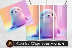 Cute Cartoon Seal Pastel Gradient Background Product Image 1