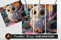 Cute Owl Tumbler Png With Floral Background Product Image 1