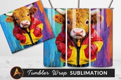 Cow With Jacket Against Colorful Rainbow Background Product Image 1