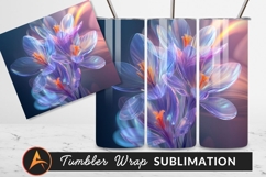 Luminous Crocus Flowers Tumbler Png Floral Design Product Image 1