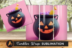 Halloween Cauldron Filled With Candy Tumbler Png Product Image 1