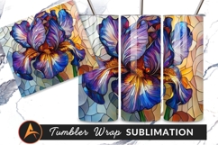 Stained Glass Iris Elegant Floral Decoration Tumbler Product Image 1